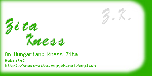 zita kness business card